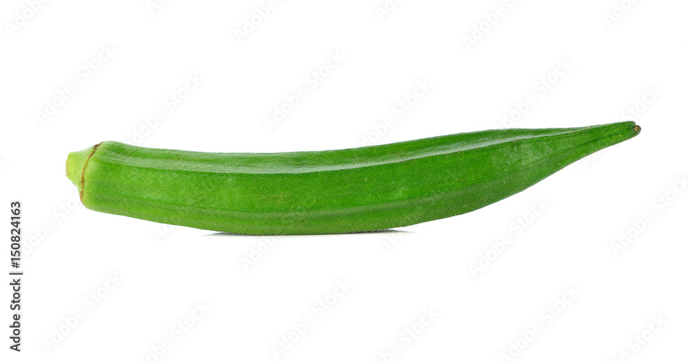 fresh green okra isolated on white background fresh green okra isolated on white background