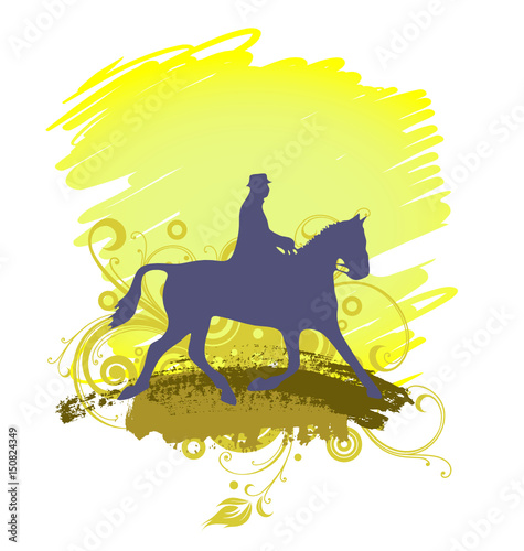 A Gentleman Riding A Horse Silhouette 