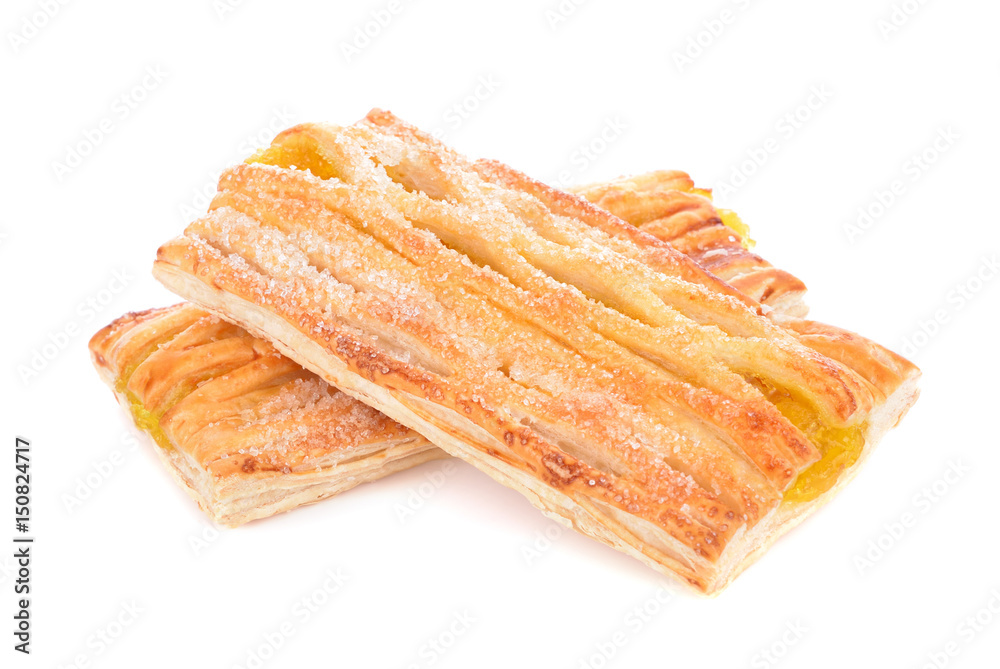 Pineapple pie isolated on white background Pineapple pie isolated on white background