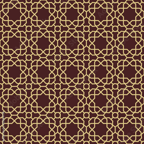 Seamless golden pattern for your designs and backgrounds. Modern geometric ornament