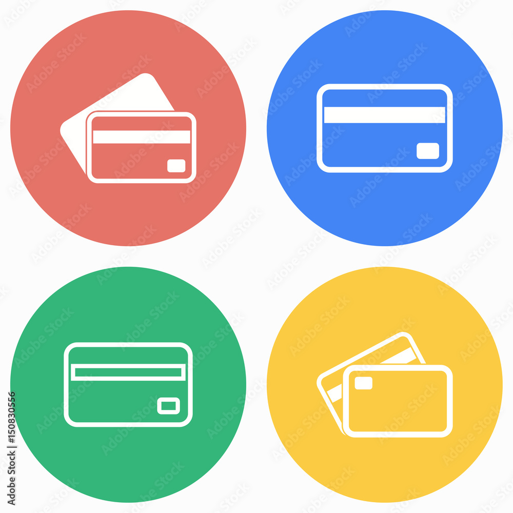 Credit card icon set. Credit card icon set.