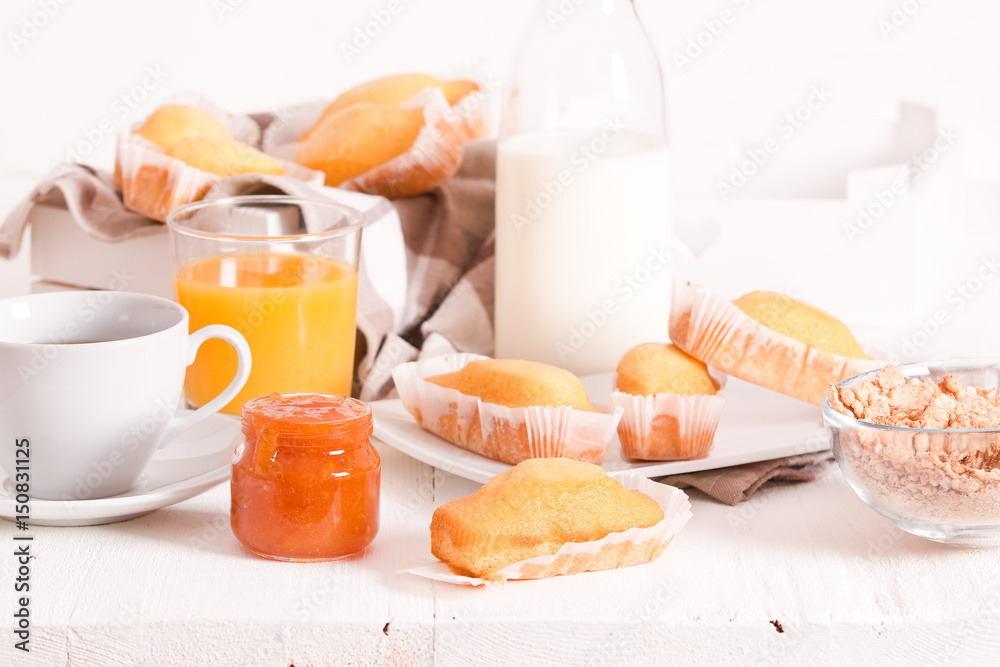Breakfast with plumcake. Breakfast with plumcake.