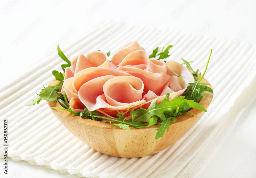 arugula salad with ham