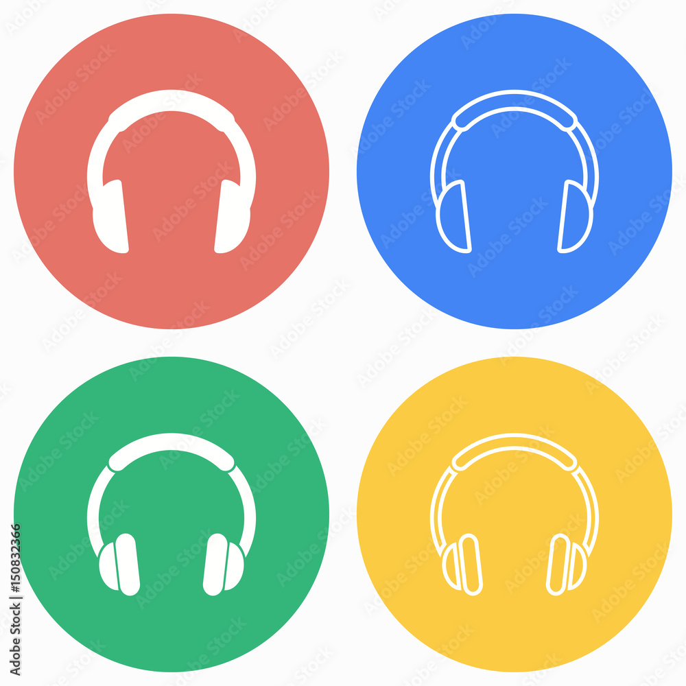 Headphone icon set.