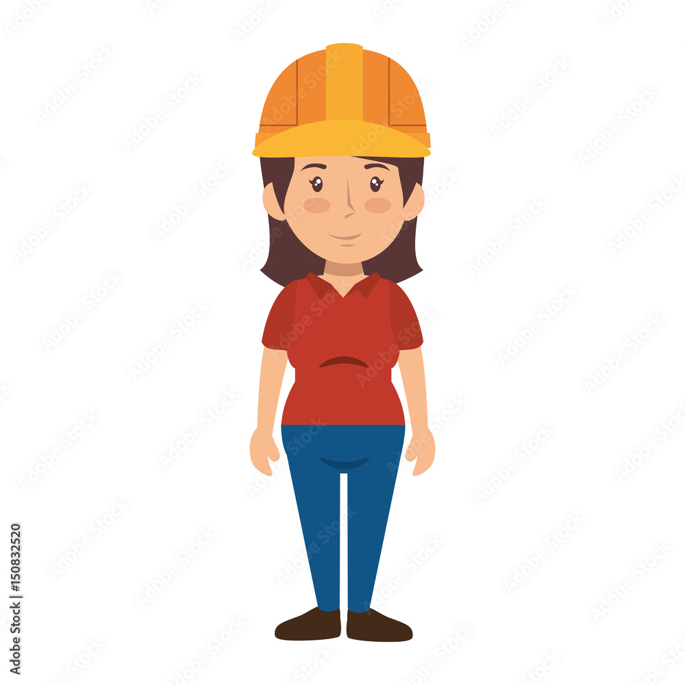 Woman worker cartoon icon vector illustration graphic design Woman worker cartoon icon vector illustration graphic design