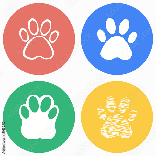 Paw icon set.