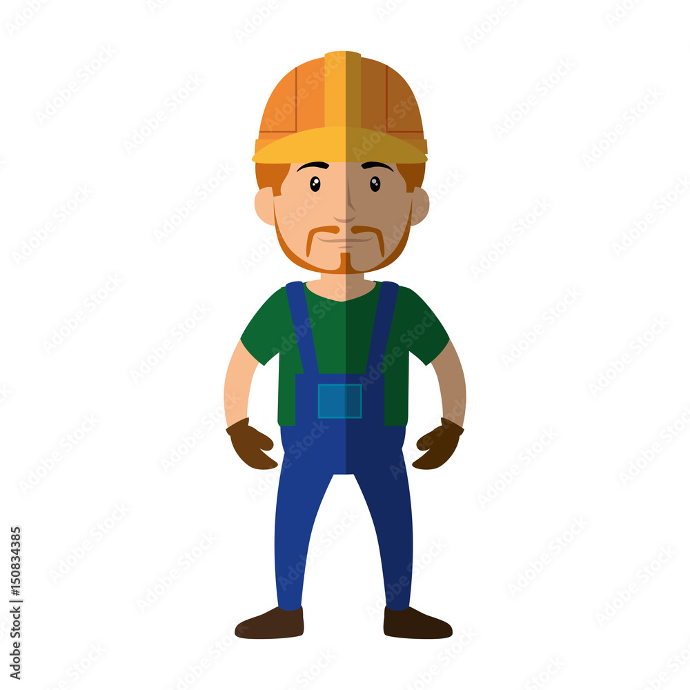 Worker man cartoon icon vector illustration graphic design