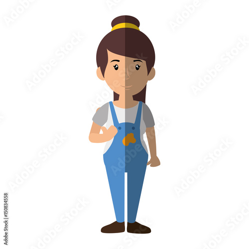 Woman worker cartoon icon vector illustration graphic design