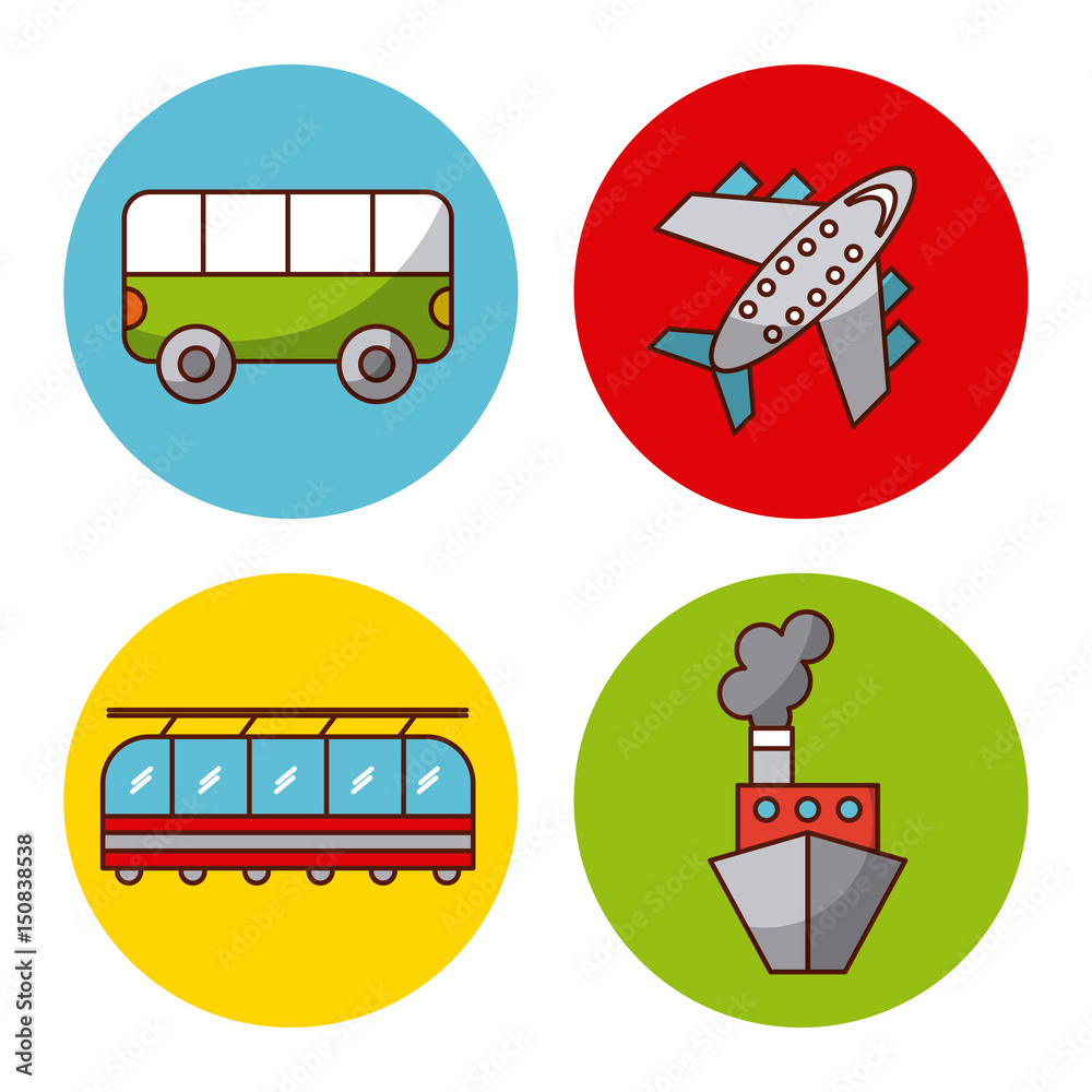 Clipart Plane Train Ship For Travel