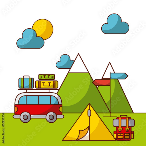 camping related icons image vector illustration design 