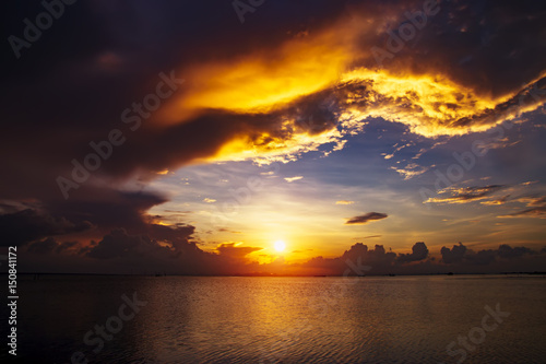 Sunset sky and the lake, thailand.