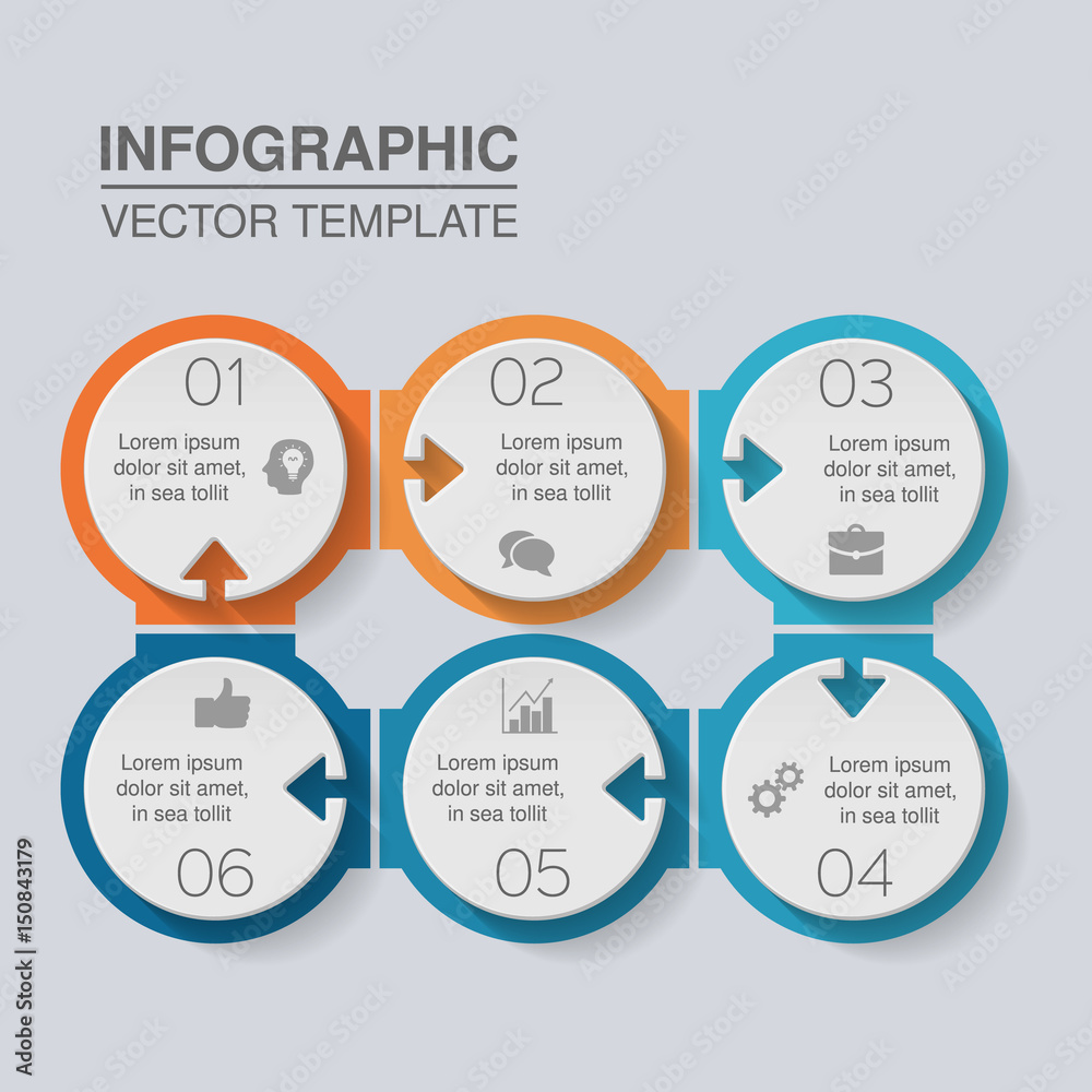 Vector infographic template for diagram, graph, presentation, chart, business concept with 6 options. Vector infographic template for diagram, graph, presentation, chart, business concept with 6 options.