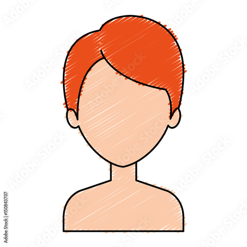 young woman shirtless avatar character vector illustration design