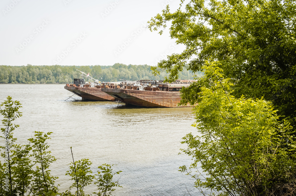 Tankers on the Danube river Tankers on the Danube river