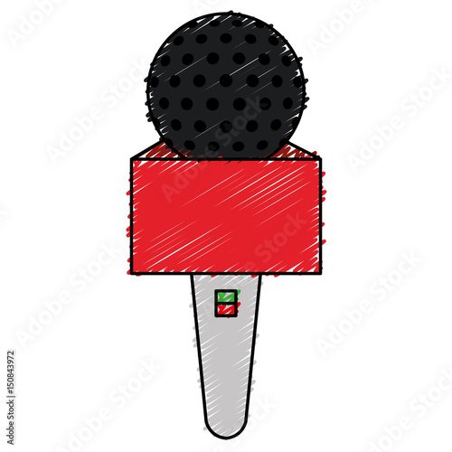 Journalism microphone isolated icon vector illustration design