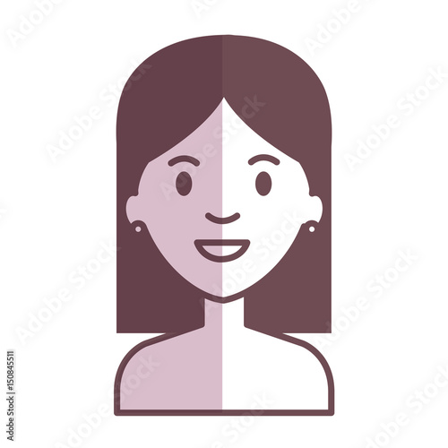 young woman shirtless avatar character vector illustration design