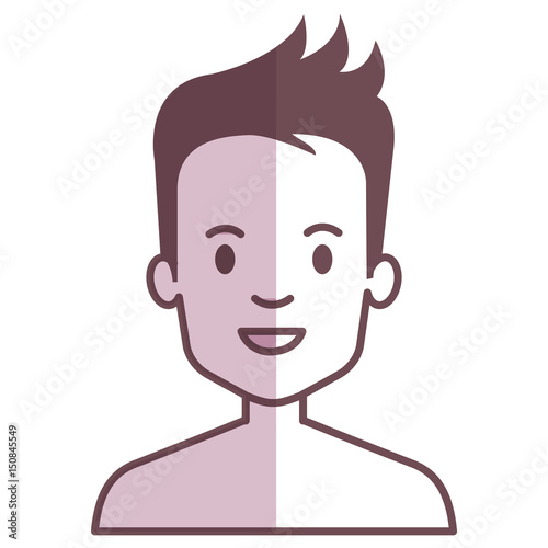 young man shirtless avatar character vector illustration design