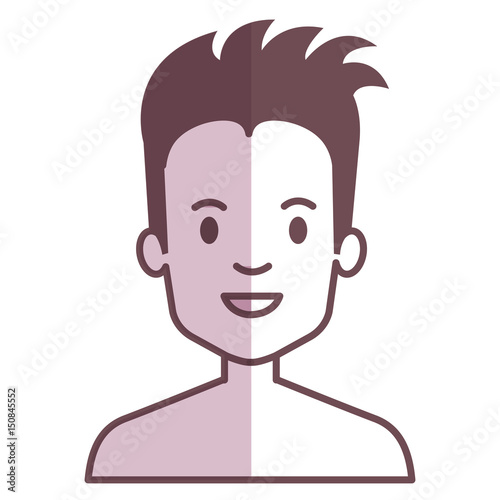 young man shirtless avatar character vector illustration design
