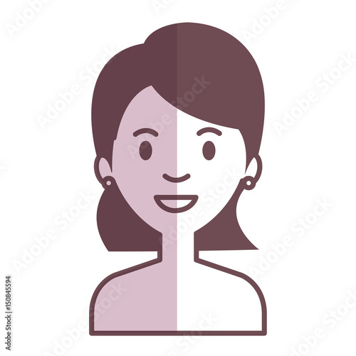 young woman shirtless avatar character vector illustration design