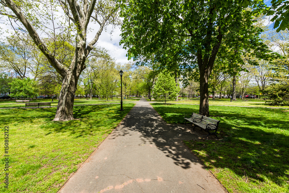 Historic District of Court Street in Wooster Square in New Haven, Connecticut