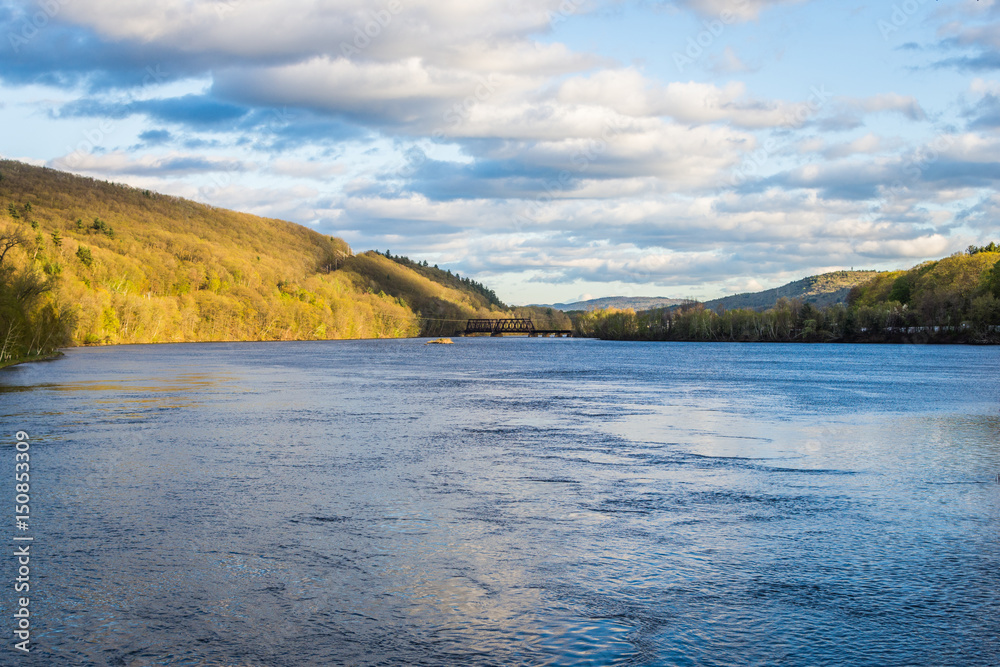 View of the Connecticut River From Brattleboro Vermont State Line next to New Hampshire