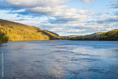 View of the Connecticut River From Brattleboro Vermont State Line next to New Hampshire