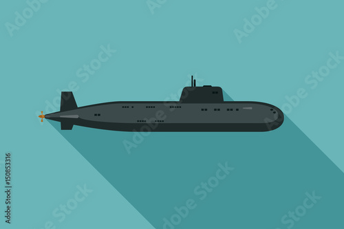 Submarine with long shadow