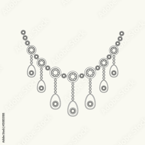 Necklace line drawing