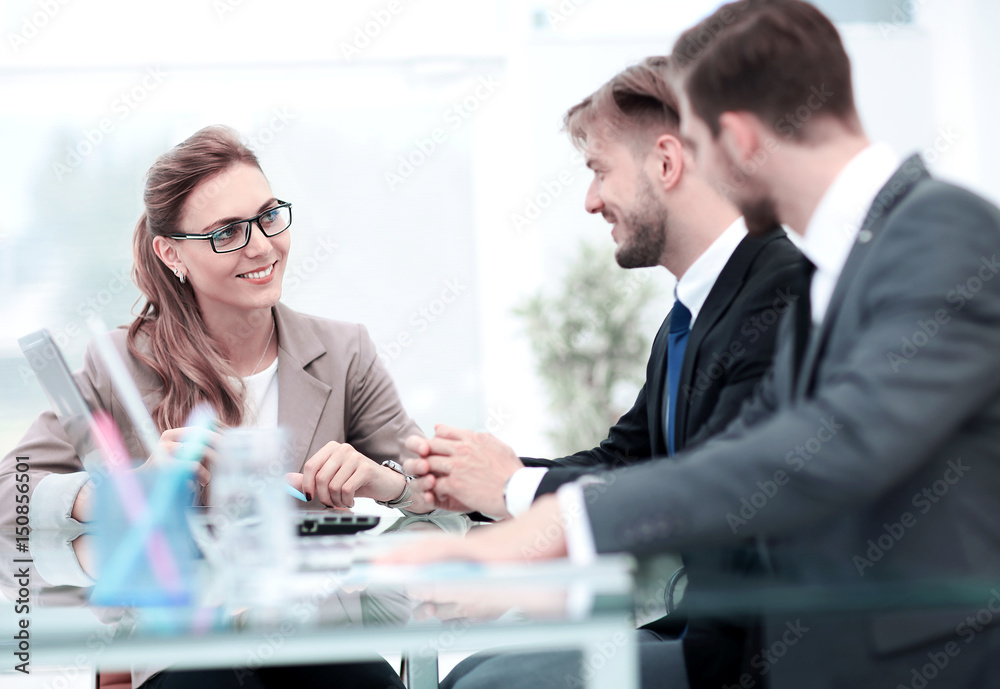 Business meeting. Focus on beautifull business woman Business meeting. Focus on beautifull business woman