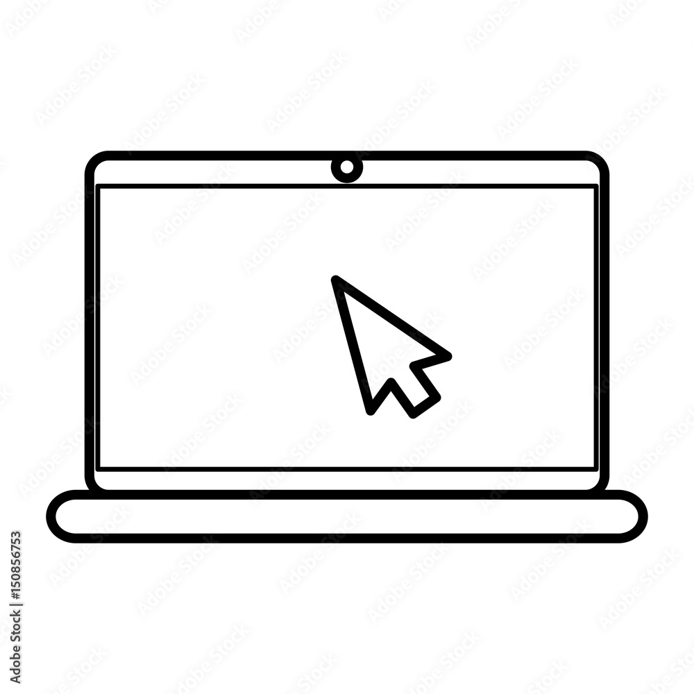 computer laptop with arrow pointer vector illustration design computer laptop with arrow pointer vector illustration design