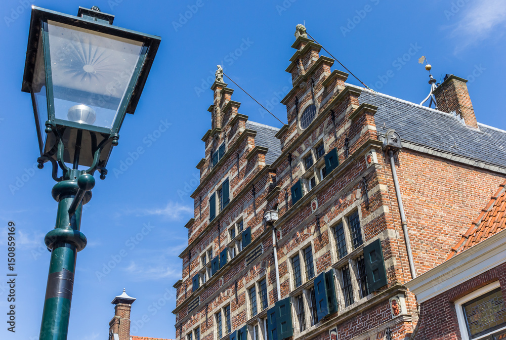 Street light and the old town hall in Naarden