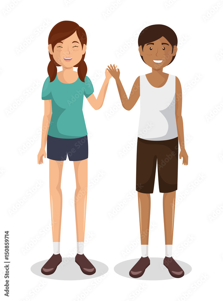 Couple of young parents vector illustration design Couple of young parents vector illustration design