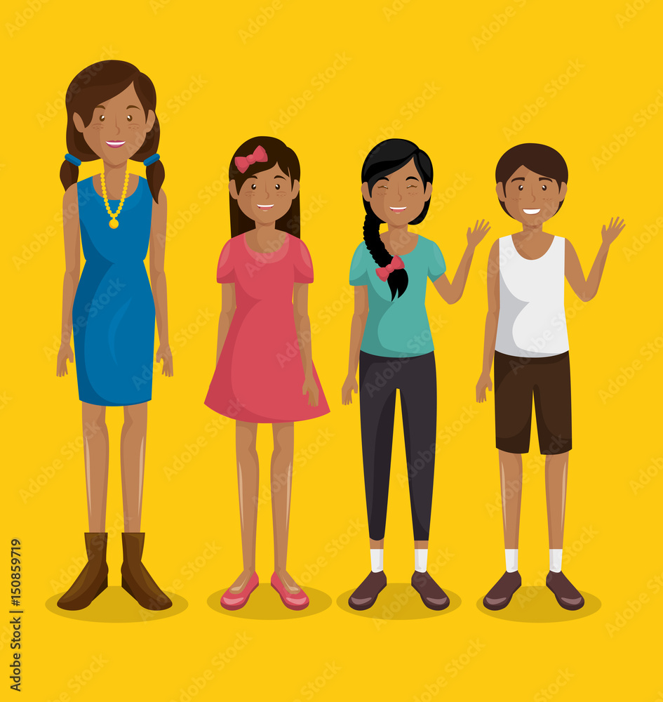 Fototapeta premium family group characters icon vector illustration design