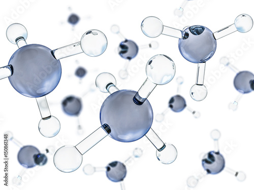 Fototapeta Naklejka Na Ścianę i Meble -  Methane Molecule Image. 3D rendering