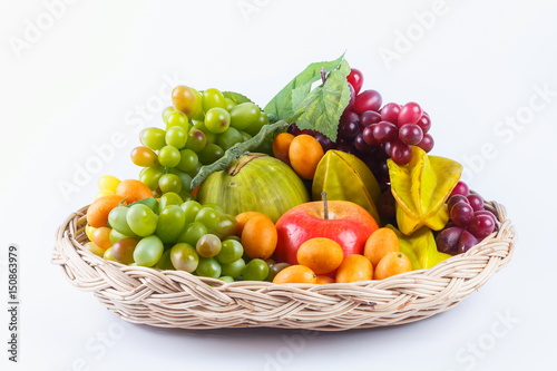 Harvest juicy fruit   illustration isolated on white