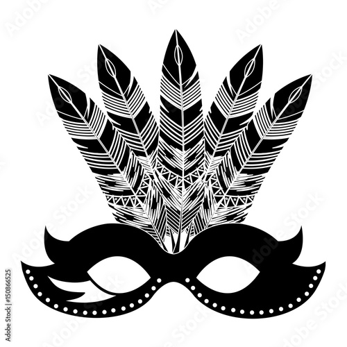 Carnival mask isolated icon vector illustration design