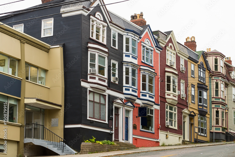 Colorful townhomes in St. John's, Newfoundland
