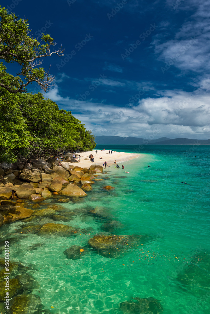 Fitzroy Island, AUS - APRIL 14 2017: Nudey Beach on Fitzroy Island, Cairns area, Australia
