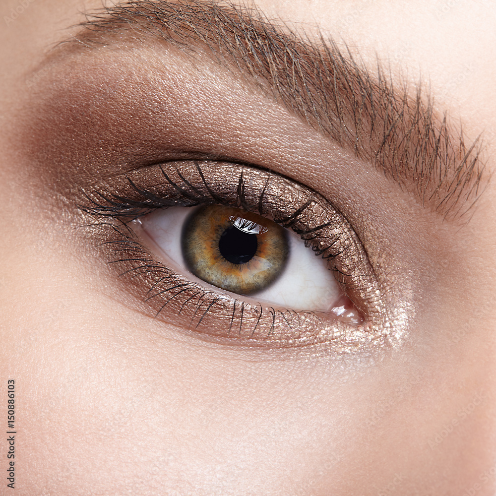 Female eye zone and brows with day makeup Female eye zone and brows with day makeup