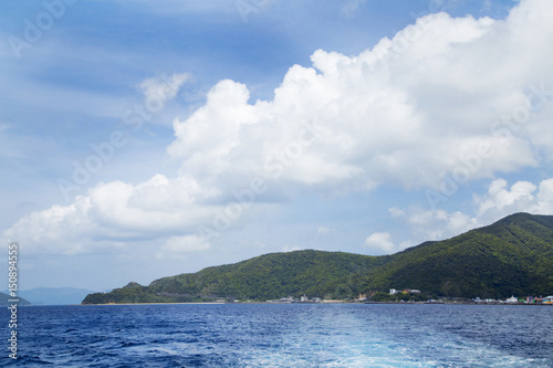 Seascape of the Oshima strait from the ferry going to Kakeroma island © naoko