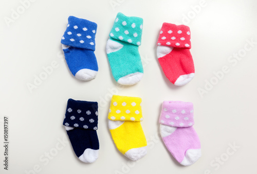 cute kids socks isolated on white background