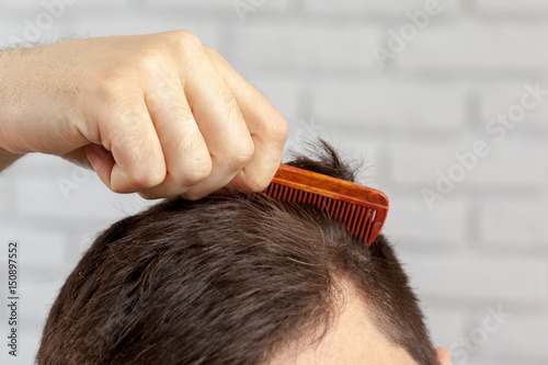 Man makes a haircut