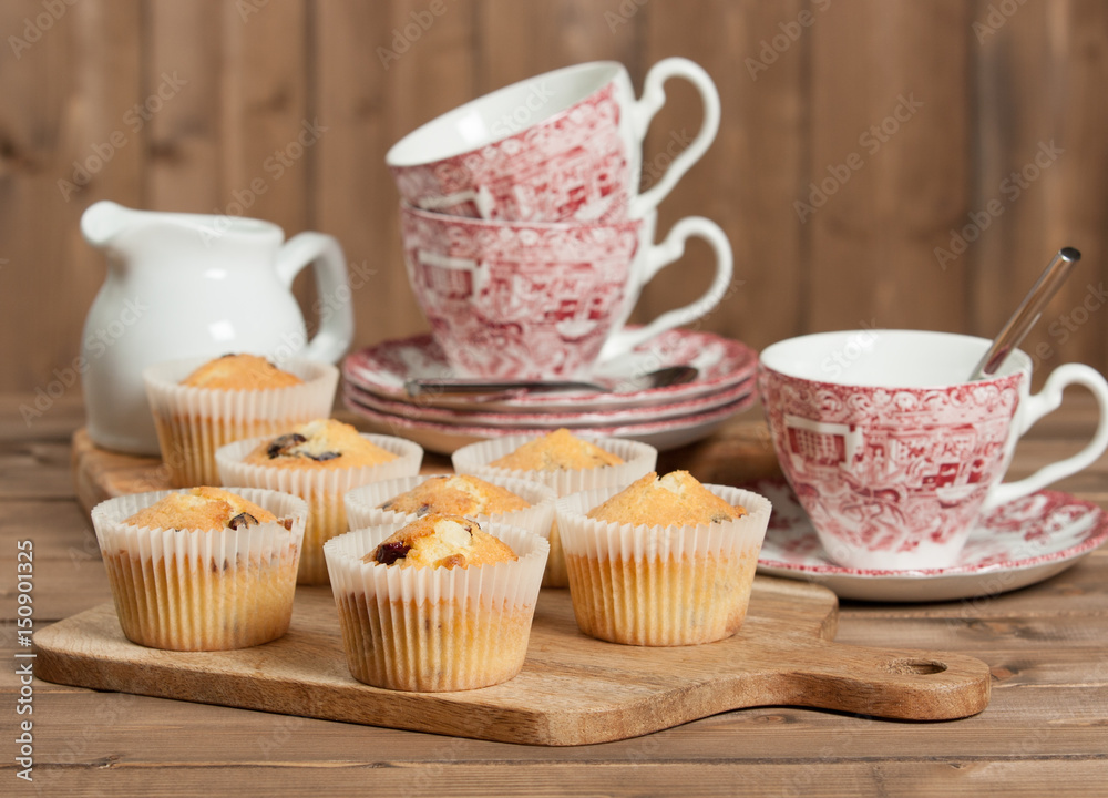 Home Baked Muffins With Coconut, Cranberry, White Chocolate. Home Baked Muffins With Coconut, Cranberry, White Chocolate.