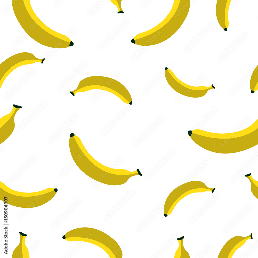 Seamless pattern with banana vector illustration
