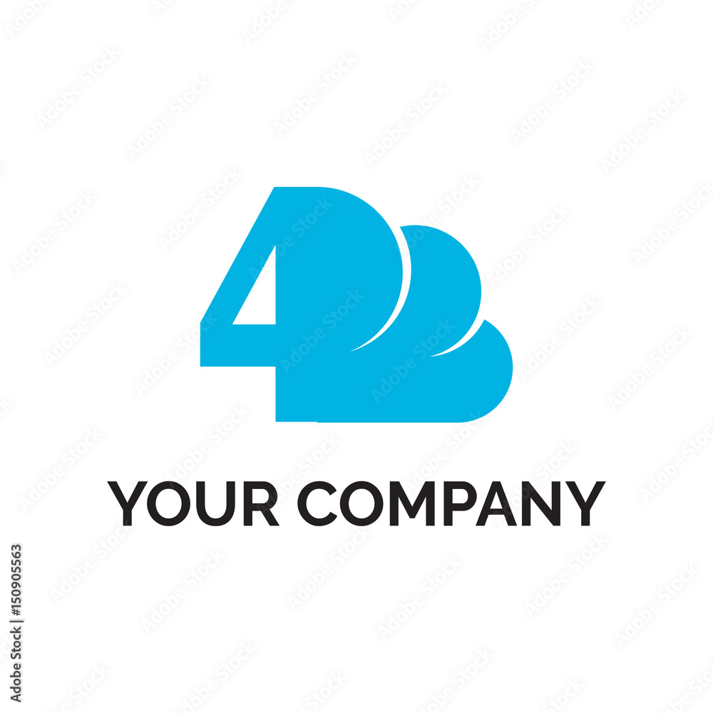 number 4 cloud logo vector number 4 cloud logo vector