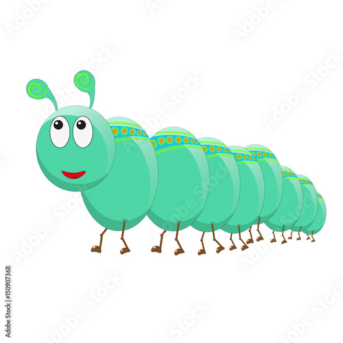 happy Green caterpillar centipede