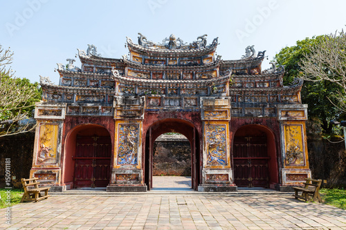 Decorative gate in the Imperial Citadel (Imperial City), Hue, Vietnam