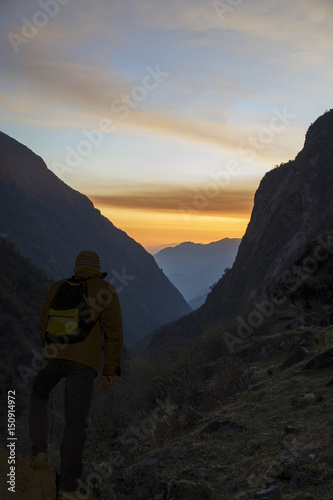 Mountain range in the morning, Himalayas in Nepal