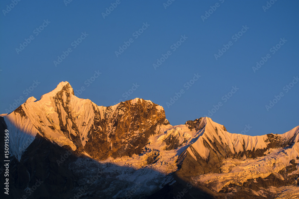 Mountain range in the evening
