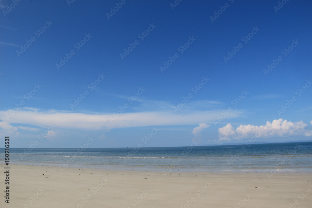 THAILAND - April 30, 2017 : Landscape of beach and sea with blue sky at Ban Chuen Beach ,Trat